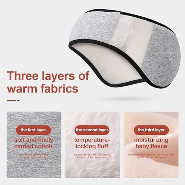 Earmuffs for Cold Weather, Adjustable and Foldable Behind-the-Head Earmuffs, Foldable Unisex Ear Warmers, Ear Warmer Headband - Grey