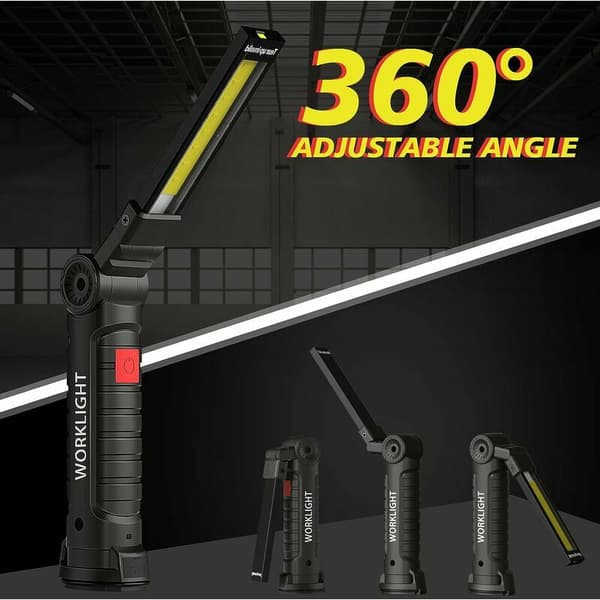 Rechargeable workshop lamp with magnetic base (2 pieces)