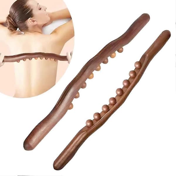 10-perlet træ Gua Sha - Værktøj til rulning og skrabning af maven
