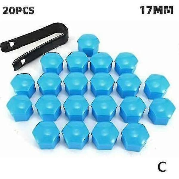 20 st 17mm/19/21mm Bilhjulsmuttrar ABS Auto Trim Däckhjulsmuttrar Skyddsskruvar Skydd
