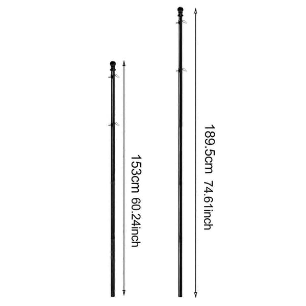 Flagpole Tangle-Free Metal Weatherproof Outdoor Flagpole Easy Assembly Segmented Flagpoles 180cm Silver