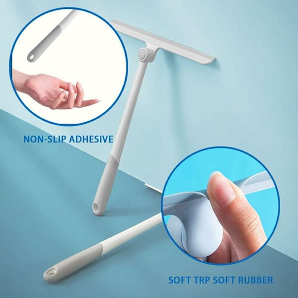 White Silicone Shower Squeegee for Windows Mirrors Glass Doors Car Windshields