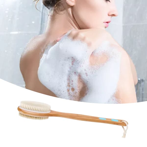 Double-sided shower brush deep cleansing massage promotes blood circulation back scrub bath brush