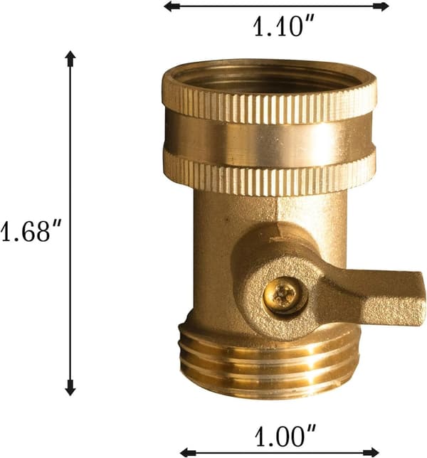 Garden Hose Shut Off Valve 3/4 Inch Solid Brass Heavy Duty Flow Control for Garden Watering Gold 4-Pack