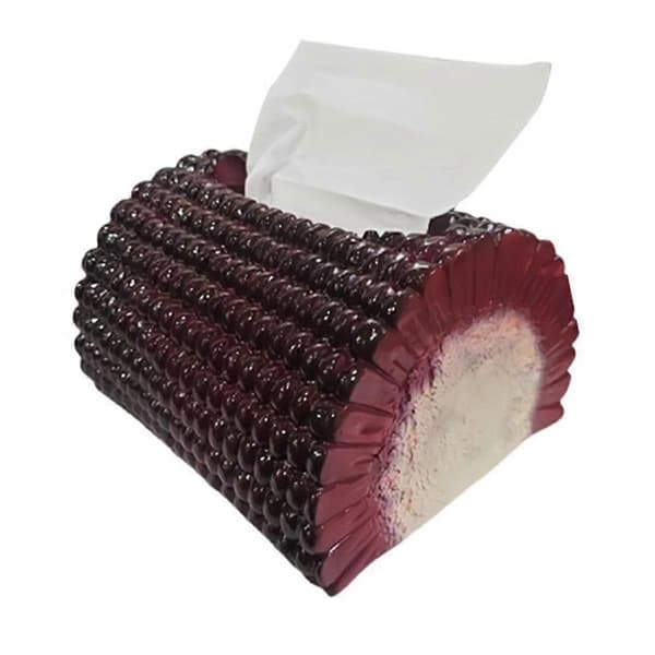 Simulation Corn on the Cob Tissue Box Accessories Resin Corn Tissue Box, Autumn Accessories Household Decoration Kitchen Decor