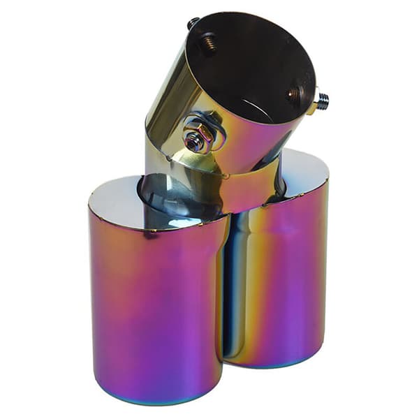 63mm Car Automatic Stainless Steel Rear Double Exhaust Pipe Tail Tip Muffler Throat