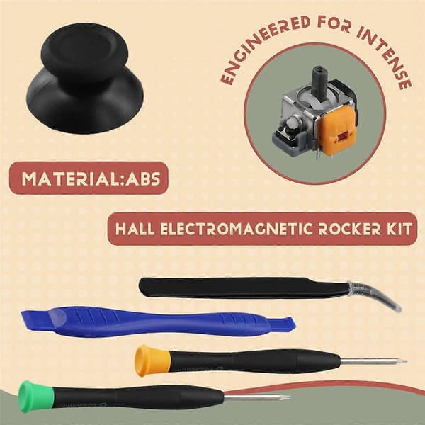 Erstatning Hall Effect Joystick for Kontroller 3D Analog Thumbsticks Reparasjonsdeler Kit [DB] Som vist