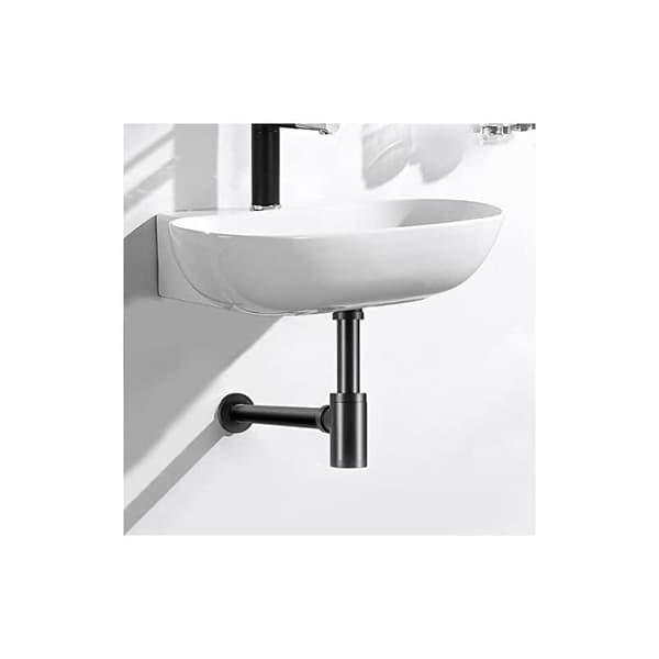 Universal Vandlås til Håndvask, 1 1/4 x 32mm, Justerbar Lugtlås, Mat Sort