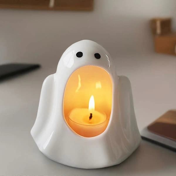 2025 Halloween Keramisk Spøkelseslysestake Morsom Søt Halloween Gave Lys Aromaterapi Dekor[co]