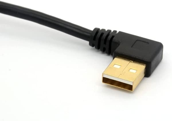90 graders USB 2.0 til Micro USB B han 15 cm vinklet opladningsforlænger og opladningsforlængerkabel