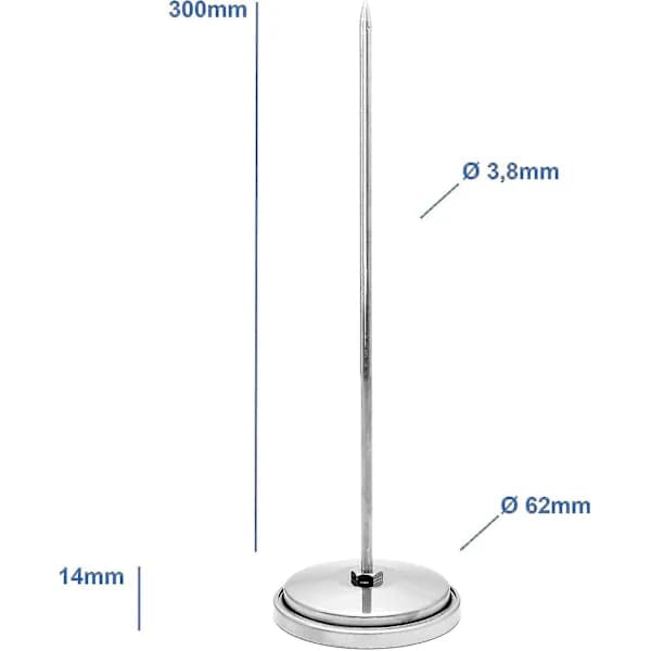 Termometer för Vedugn / Pizzaugn / Stenugn / 400 C / 30 cm, Analog, Bimetallisk