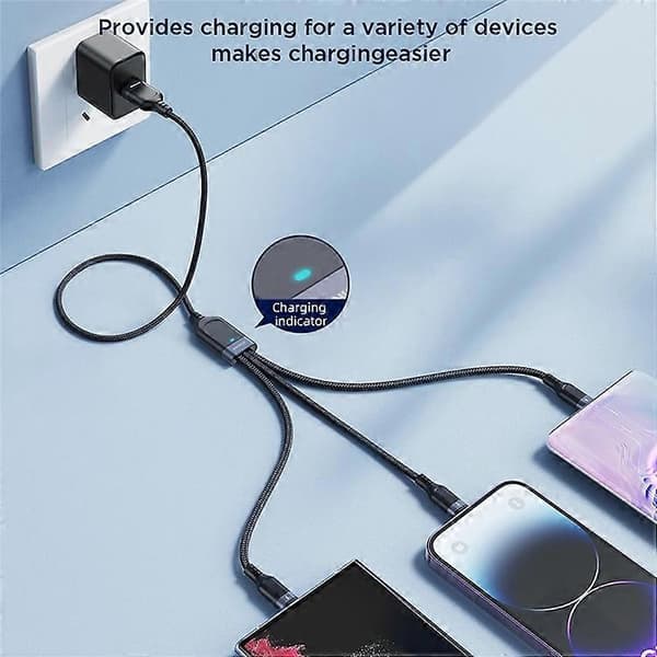 JOYROOM S-1T3018A18 2m Multi-use Series 3-in-1 Lightning+Type-C+Micro 3.5A pikalatausdatakaapeli