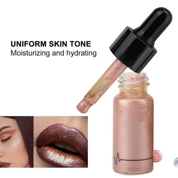 Cremet Glansfuld Flydende Highlighter Ansigt- Læbe Lysende Illuminerende Konturmakeup 03#