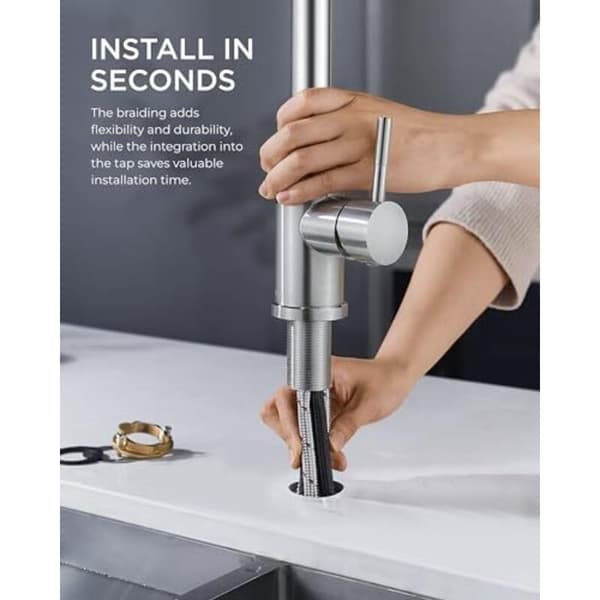 Stainless Steel Kitchen Faucet with Pull-Out Spray High Swivel Single Handle Mixer