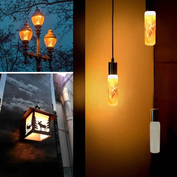 LED-lamppu liekehtivällä valoefektillä, E14