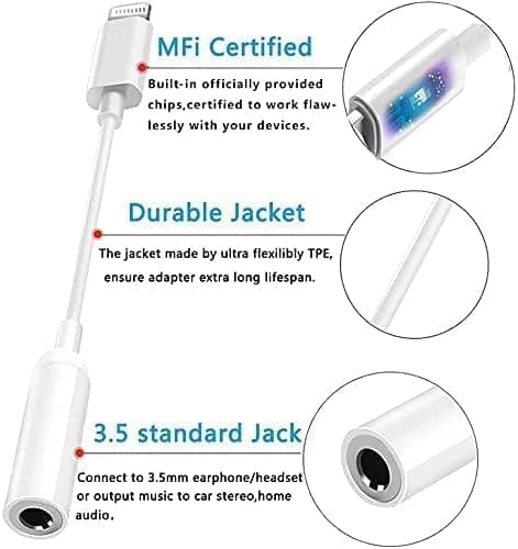 Lightning til 3,5 mm hodetelefonadapter - 3-pakning