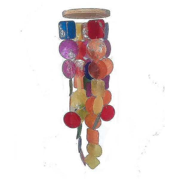 Artwork Capiz Garden Wind Chime With Cool, Natural Zen Charm Light blue Light blue