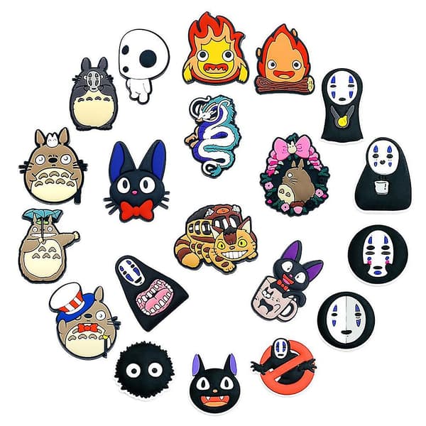 20 stk Anime Spirited Away-figurer Skosmykker for Crocs Sandaler Dekorasjon Tilbehør Bursdagsgaver