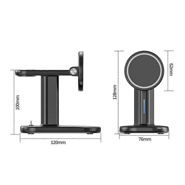 Magnetisk 3-i-1 Trådløs Lader Magnetisk Roterbart Stativ 15W Trådløs Hurtiglading