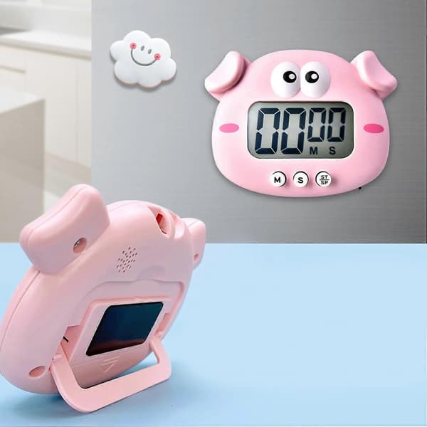 Digital køkkentimer LCD-display Magnetisk nedtællingsstopur Timer, Køkken Madlavning Nedtællingstimer Børn Timer Pink Pink