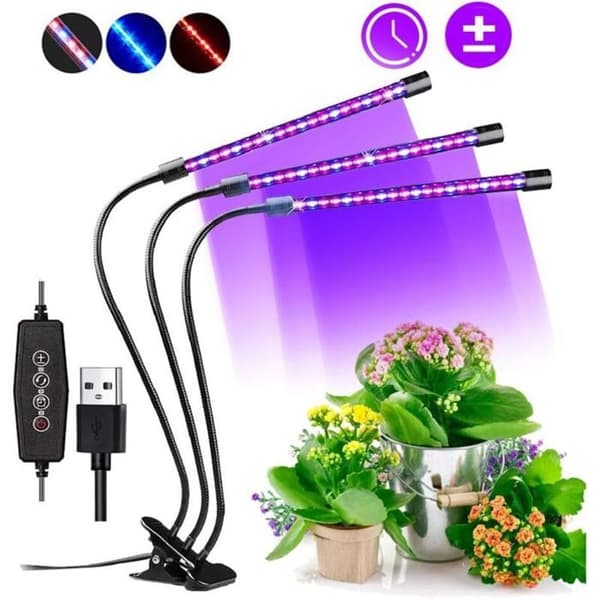 60W Full Spectrum LED Plant Light - Clip-on with Automatic ON/OFF Timer - Horticultural