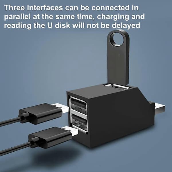 USB-hub, Mini USB 3.0-hub, avtakbar adapter (3 porter)