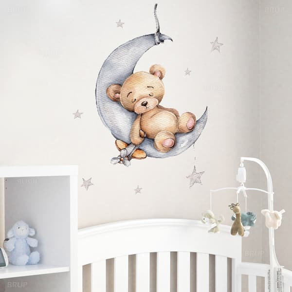 Teddybjörn Väggdekaler för Barn Bebisrum (Teddybjörn)