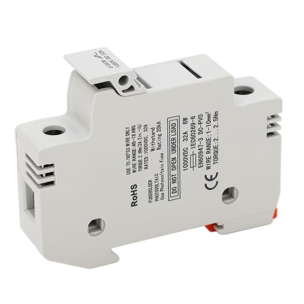 Afbryder 32A 1000V DC med 10x38mm 15A PV-sikring - 1-polet
