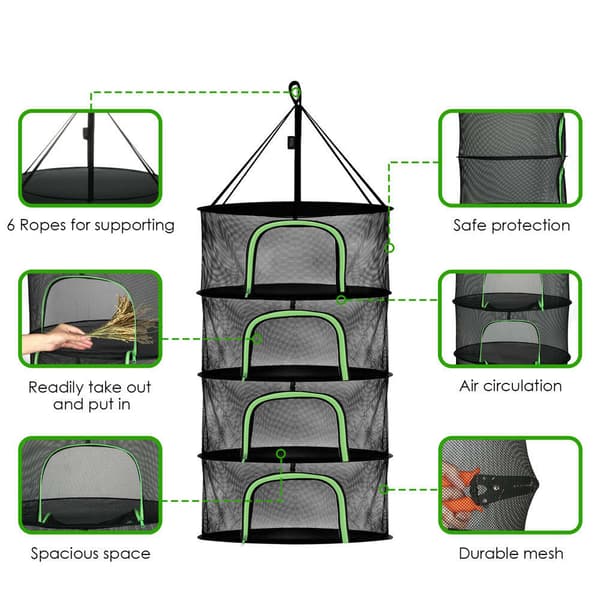 4/6/8 Layer Drying Net Herb Dryer Mesh Fish Hanging Drying Rack 2 layers 2 layers