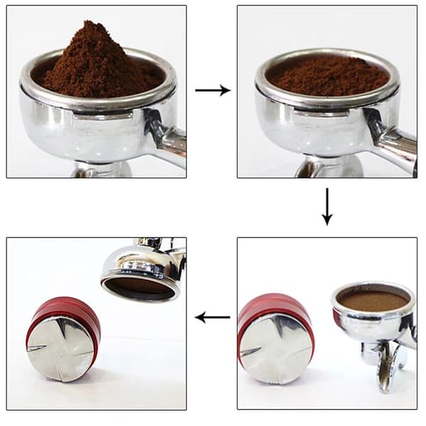 58 mm 304 rustfrit stål kaffedispenser Macaron Cafe Tamper Nivelleringsværktøj med tre skrå vinkler 1 stk (sort)