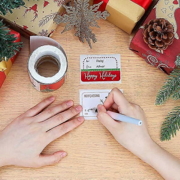 Juldekaler 250 stycken, julklappsetiketter för julklappar, julkortstillverkning, 6 designer