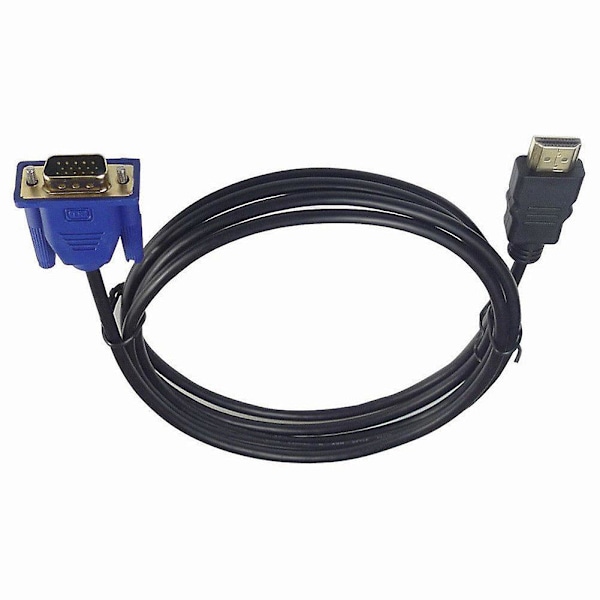 1,8 m 1080P HDMI Hane till VGA Hane Videokonverterare Adapter Kabel Sladd för HDTV DVD [db]