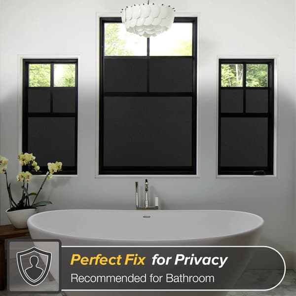 Blackout Window Film, Removable Anti-UV Electrostatic Grid, 30x200cm, for Bedroom, Self-Adhesive