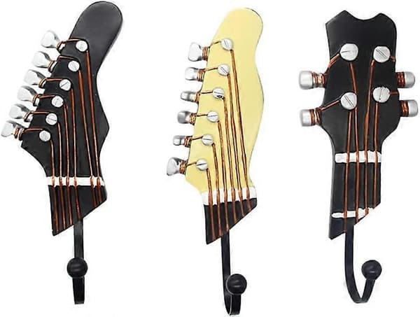 Vintage Guitar Shaped Decorative Hooks Hanger Rack Wall Coat Rack for Hanging Clothes Jackets