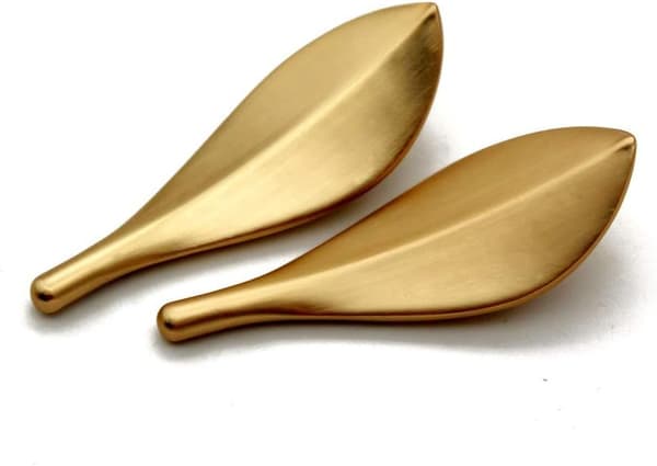 Sæt med 6 Guldblads Dørgreb i Art Deco Stil