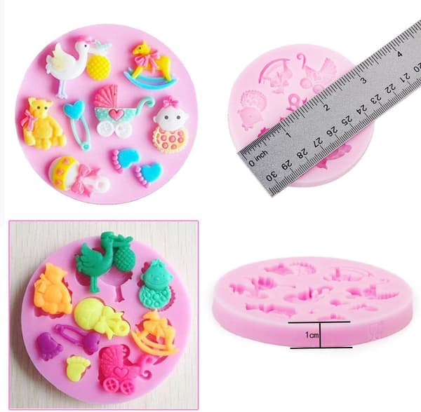 Silikonform for kakedekorasjon (Babyshower-tema) - Å lage