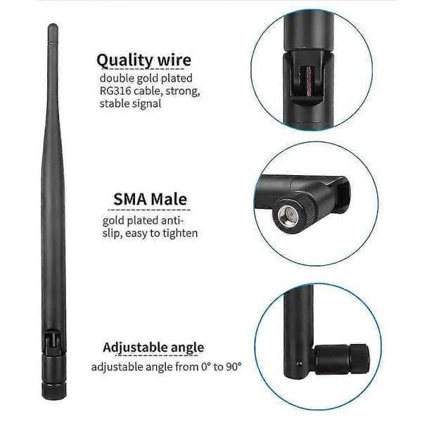 Mini 2,4 GHz 5dBi 802.11b/g WiFi Antenne RP-SMA Han Trådløs Router