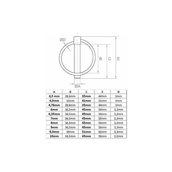 6 mm x 45 mm splitstifter 6,0 mm splitstifter [10 stykker] elforzinkede