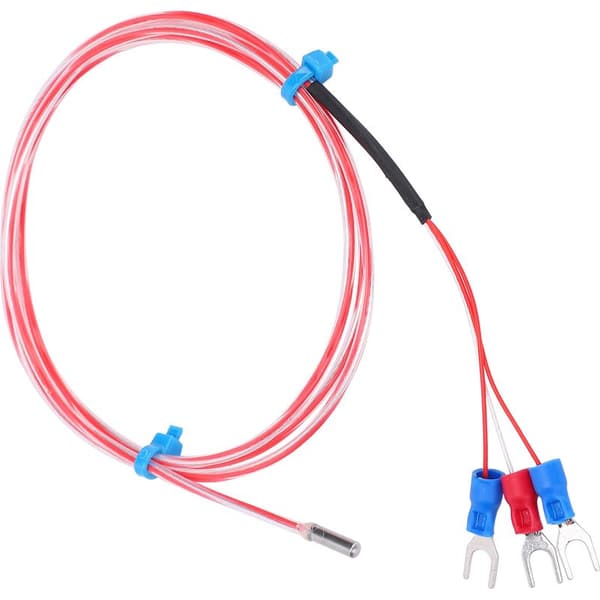 Vandtæt PT100-sonde 3x20mm, temperatursensor -50°C til +300°C med 3m kabel