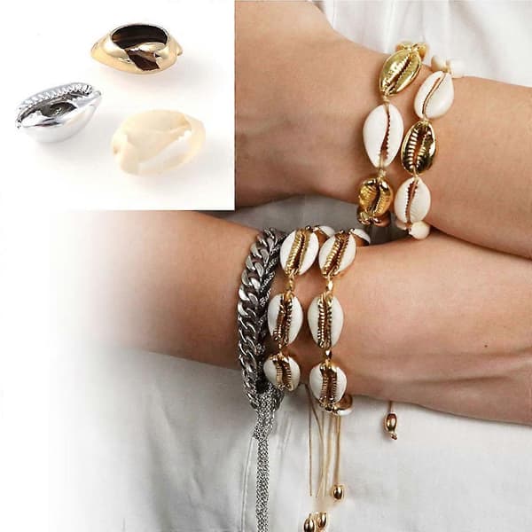 100 Pcs White Natural Spiral Seashell Beads Sea Shells Beach Shells Cowrie Shells Charms Beads Jewelry Making