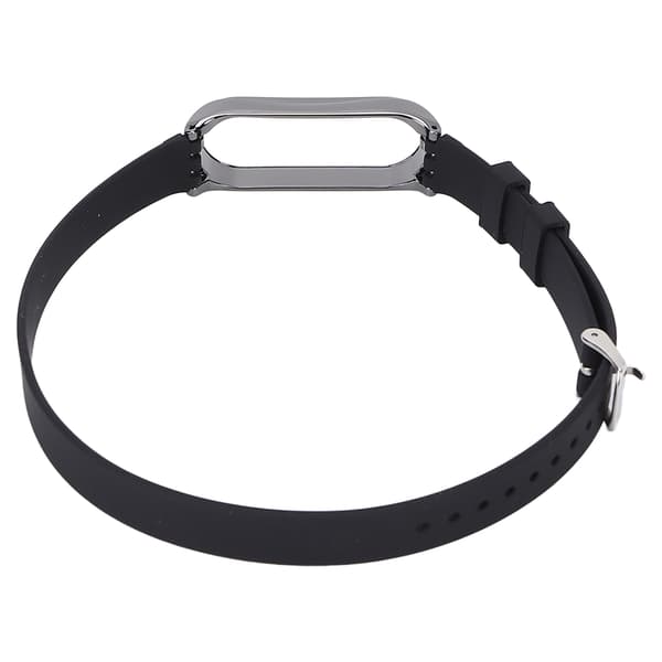 Rem med metalspænde til Xiaomi Mi Band 6/5 NFC Bløde silikonearmbånd Sort