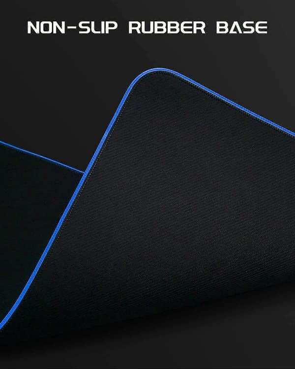 Gaming musematte, stor (800 x 300 x 3 mm) RGB musematte, 7 LED-farger, vanntett stoffoverflate