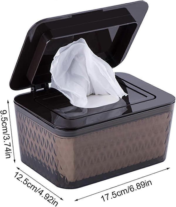 2025 Suitable Wet Wipe Storage Box, Tissue Storage Box with Sealed Lid, Dustproof Wet Wipe Dispenser Holder (Brown)
