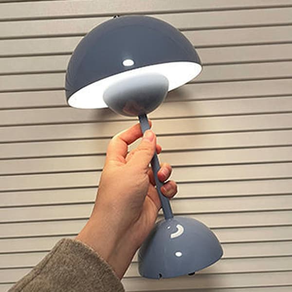 Table Lamp, Eye-Friendly LED Flower Pot Table Lamp Portable for School, Grey