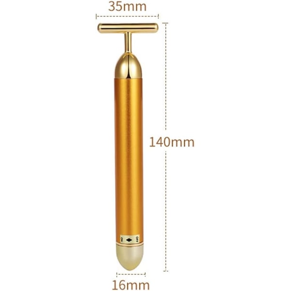 1 stk, 24k ansiktsmassasjer, T-formet massasjer, et hudverktøy for