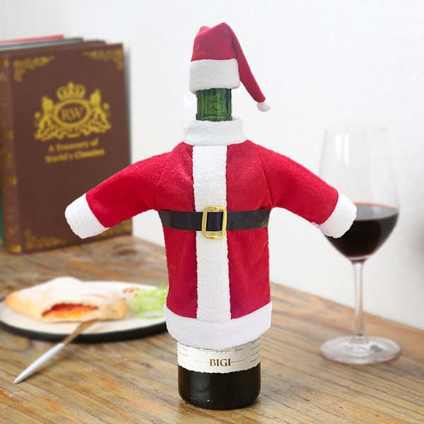 1 st jultomte kostym tyg vinflaska omslag