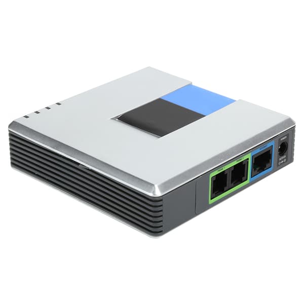 VoIP Gateway DualPort Internettelefonadapter Protokollomformer for Cisco PAP2T 100-240V (US-plugg)