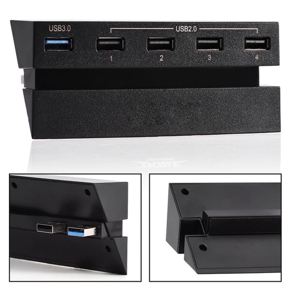 Højhastigheds 5-ports USB-hub 2.0 & 3.0 udvidelseshub-controlleradapter til PS4-spillekonsol