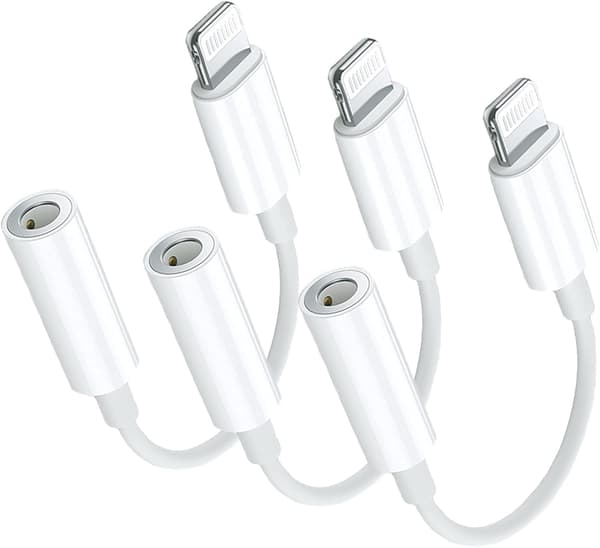 Lightning til 3,5 mm hodetelefonadapter - 3-pakning