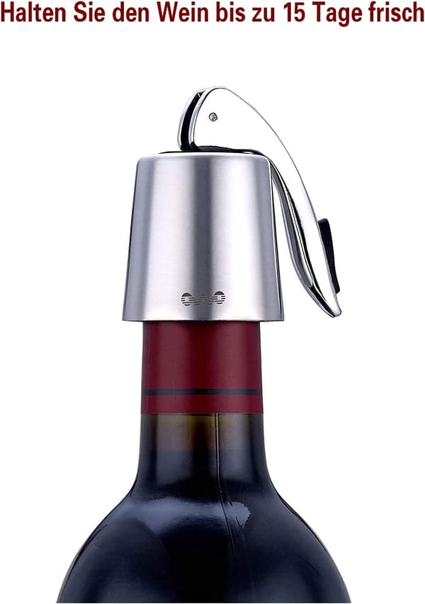 Wine stopper for open wine bottles, stainless steel wine stopper